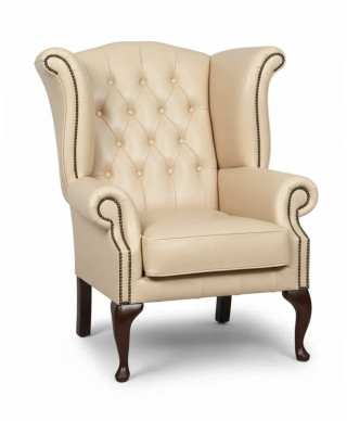 Wingback armchair in light upholstery