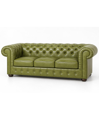 Chesterfield Mark (plisserte armlener) — 3-seter sofa