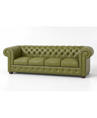 Chesterfield Mark (veckade armstöd) — 4-sits soffa