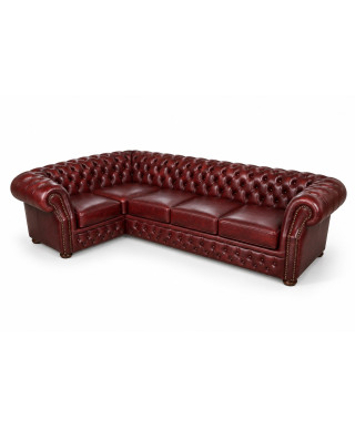 Chesterfield Windsor hörnsoffa — uppställning 3x1