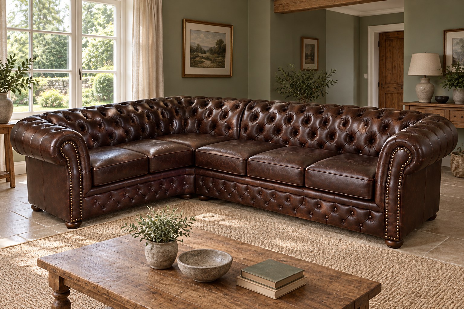 Chesterfield Windsor hörnsoffa – vy 6