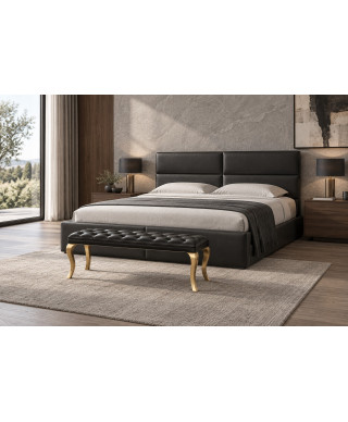 Black bed — bedroom interior