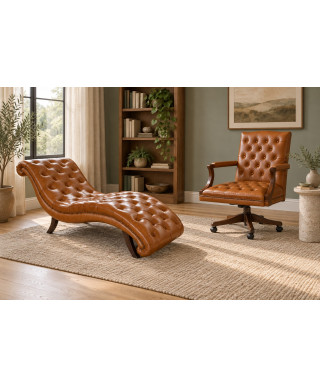 Chesterfield couch — therapist's office
