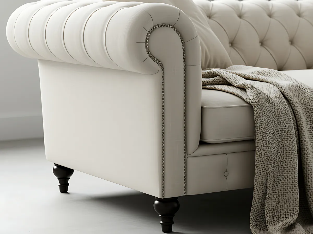Sofa w jasnym welurze