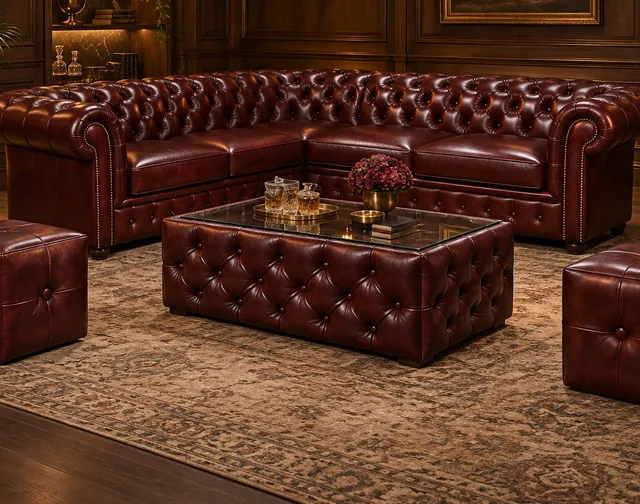 Chesterfield Windsor Ecksofa — Möbel für Clubs und Diskotheken