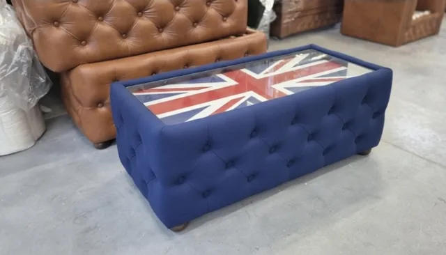 Capitonnérat soffbord med Union Jack-motiv