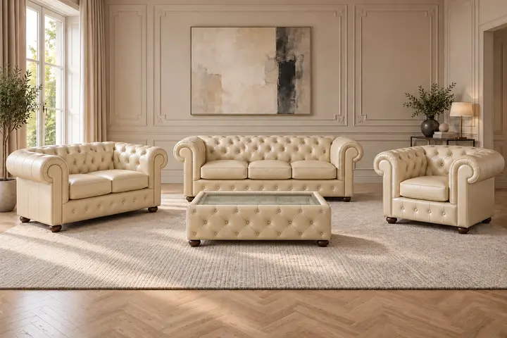Komplet 3+2+1 z ławą