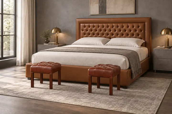 Schlafzimmer mit Sitzbänken