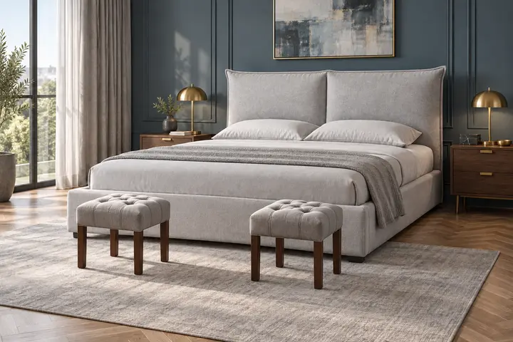 Schlafzimmer mit Sitzbänken